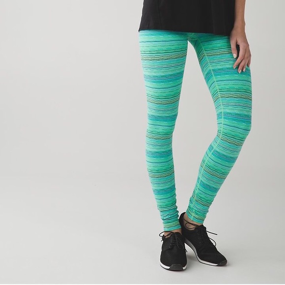 Lululemon Green Striped Legging 